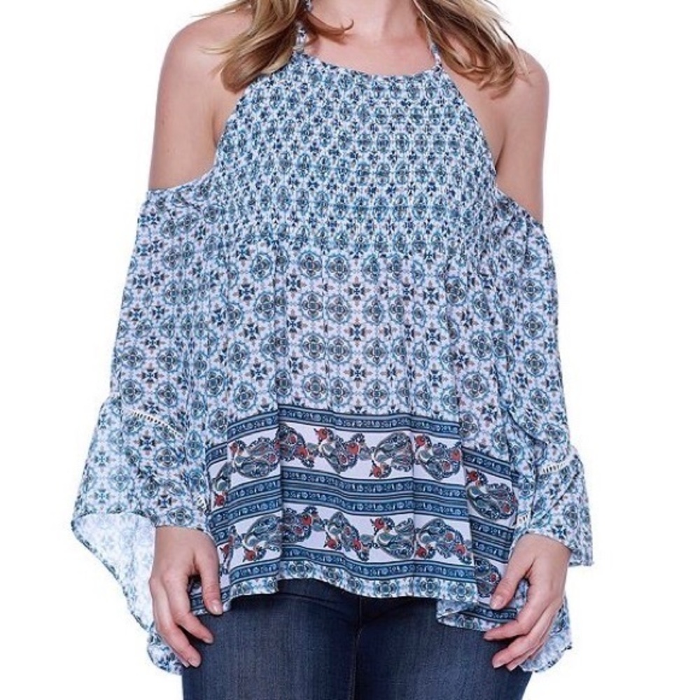 NWT Skylar & Jade Cold Shoulder Peasant Blouse S-M